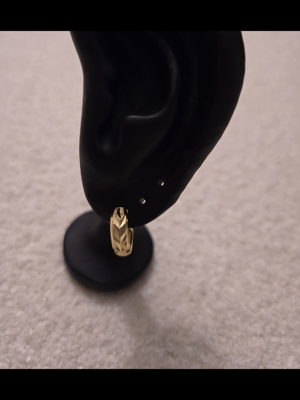 Gold Leaf Textured Hoop Earring